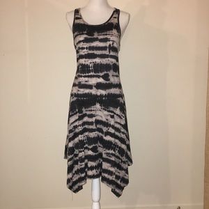 Black and white boho handkerchief dress NWT